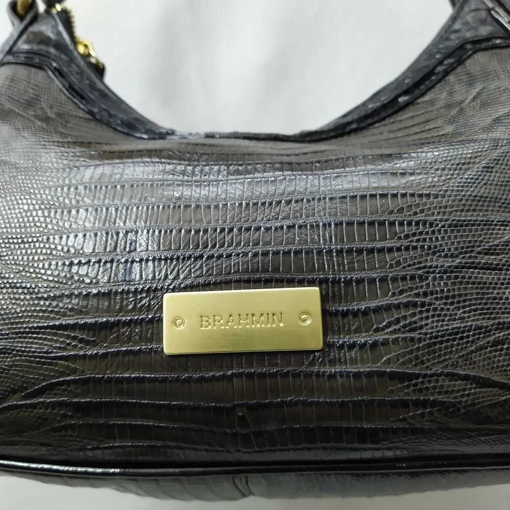 Brahmin Bekka Brown Leather Zipper Closure Hobo Shoulder Bag